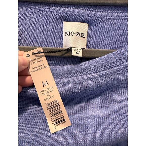 NWT Nic + Zoe “Iris” Mindfully Made Sweater Size M $128 PreppyChic QuietLuxury - Picture 6 of 8